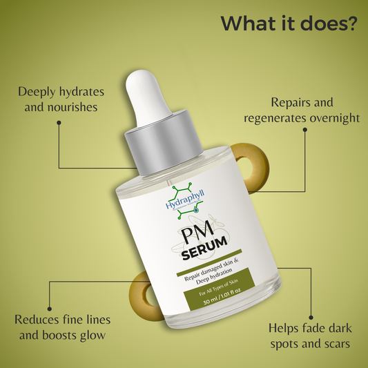 Hydraphyll™ PM Serum – Anti-Ageing, Dark Spot & Fine Line Repair with Olive Oil & Vitamin E (30ml)