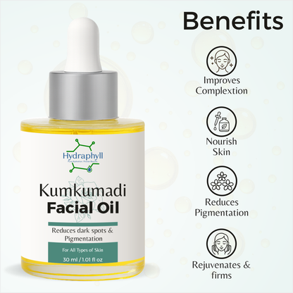 Hydraphyll™ Kumkumadi Facial Oil – Ayurvedic Elixir for Radiant, Even-Toned Skin (30ml)
