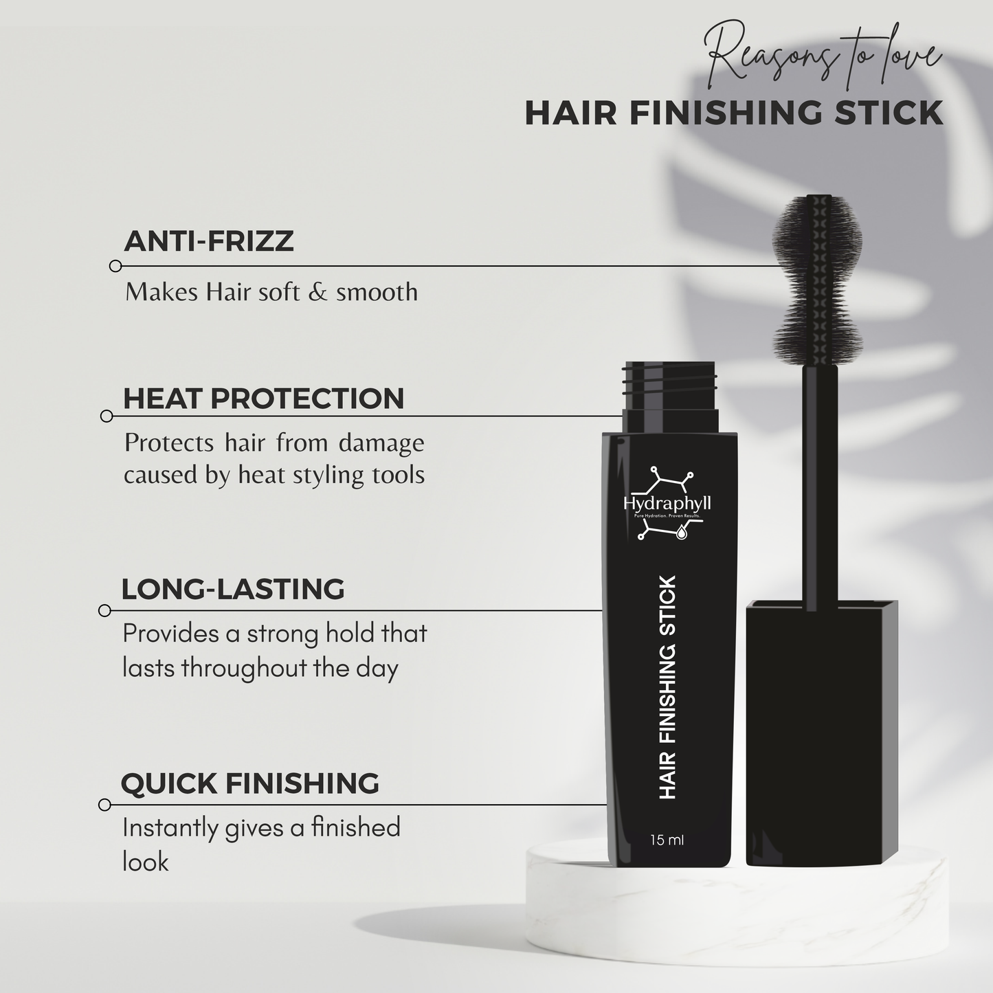 Hydraphyll™ Hair Finishing Stick – Sleek, Strong Hold with Rosemary & 14 Herbal Blend (15ml)