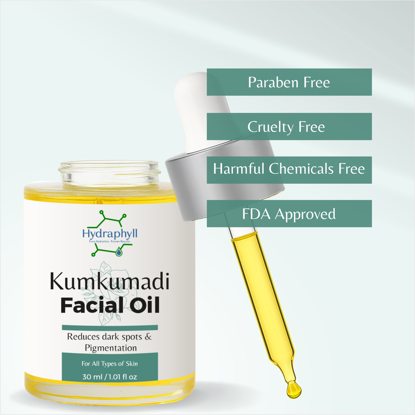 Hydraphyll™ Kumkumadi Facial Oil – Ayurvedic Elixir for Radiant, Even-Toned Skin (30ml)