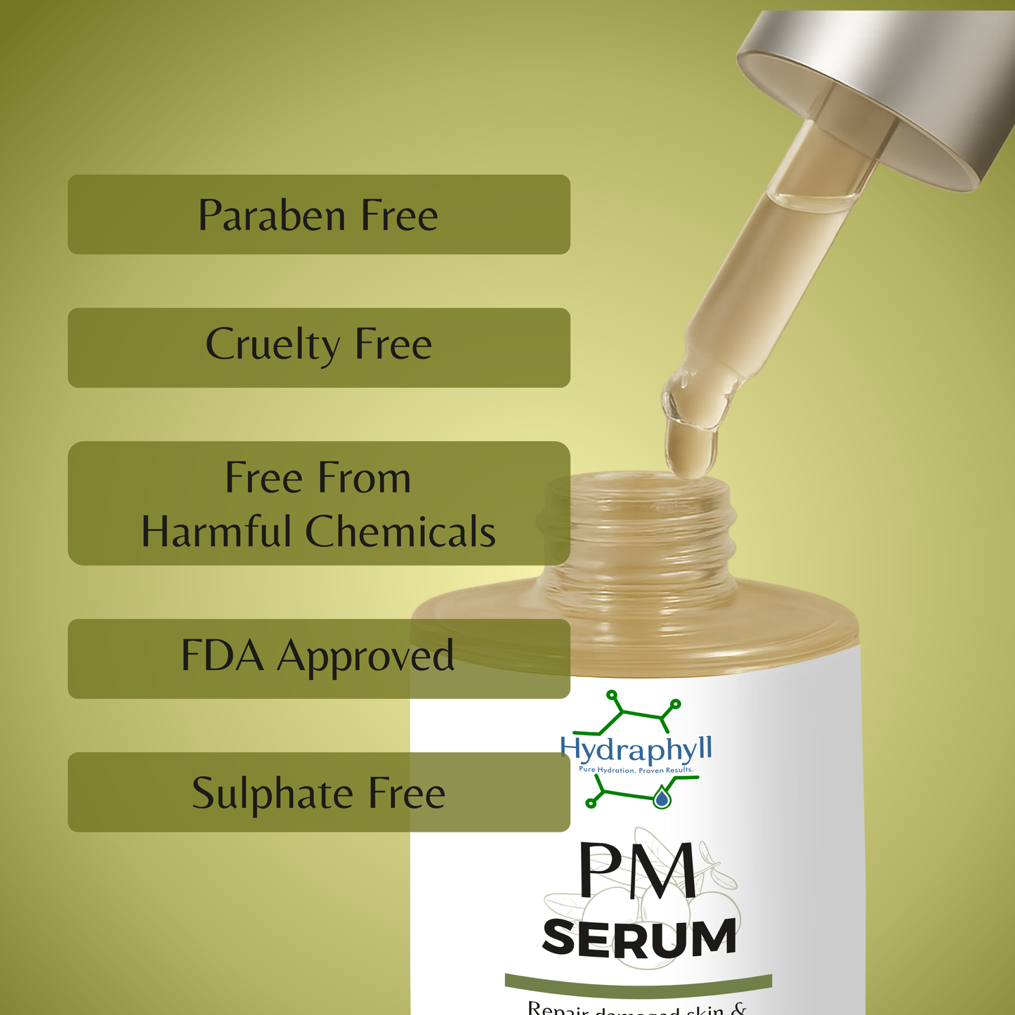 Hydraphyll™ PM Serum – Anti-Ageing, Dark Spot & Fine Line Repair with Olive Oil & Vitamin E (30ml)