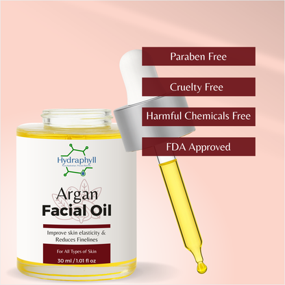 Hydraphyll™ Argan Facial Oil – 100% Pure, Deep Hydration & Skin Rejuvenation (30ml)