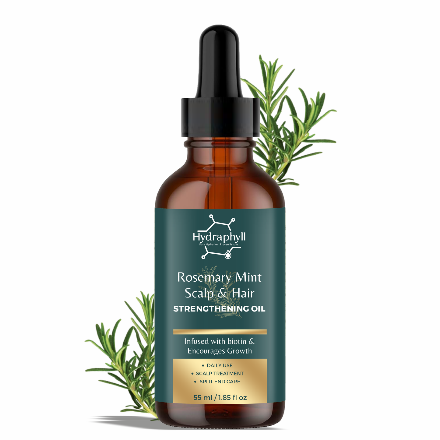 Hydraphyll™ Hair Growth Oil – Rosemary Mint with Biotin | Scalp Nourishment & Split-End Care