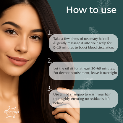 Hydraphyll™ Hair Growth Oil – Rosemary Mint with Biotin | Scalp Nourishment & Split-End Care