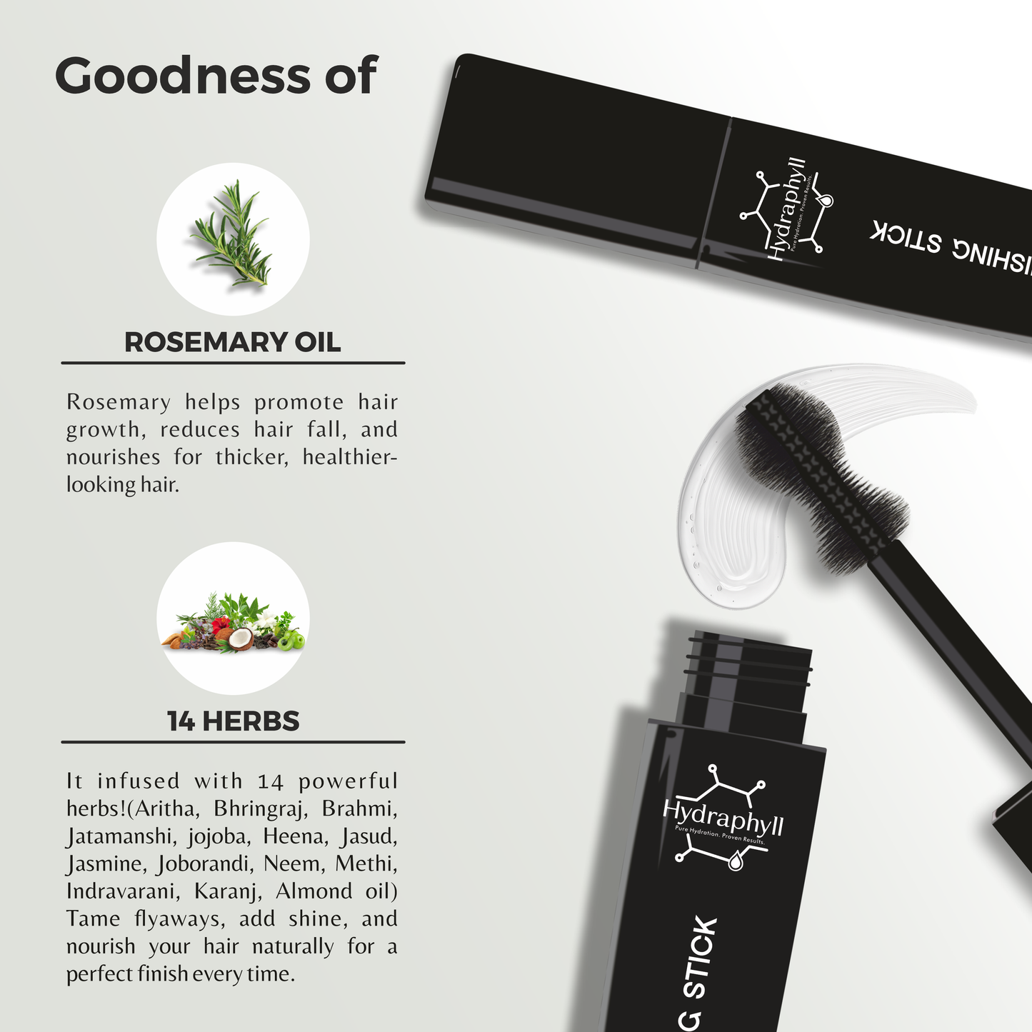 Hydraphyll™ Hair Finishing Stick – Sleek, Strong Hold with Rosemary & 14 Herbal Blend (15ml)